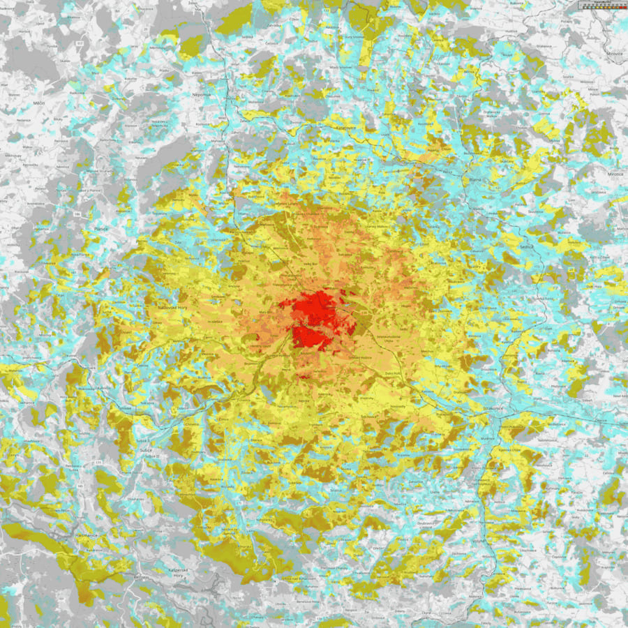 Mapa pokrytí Horažďovice